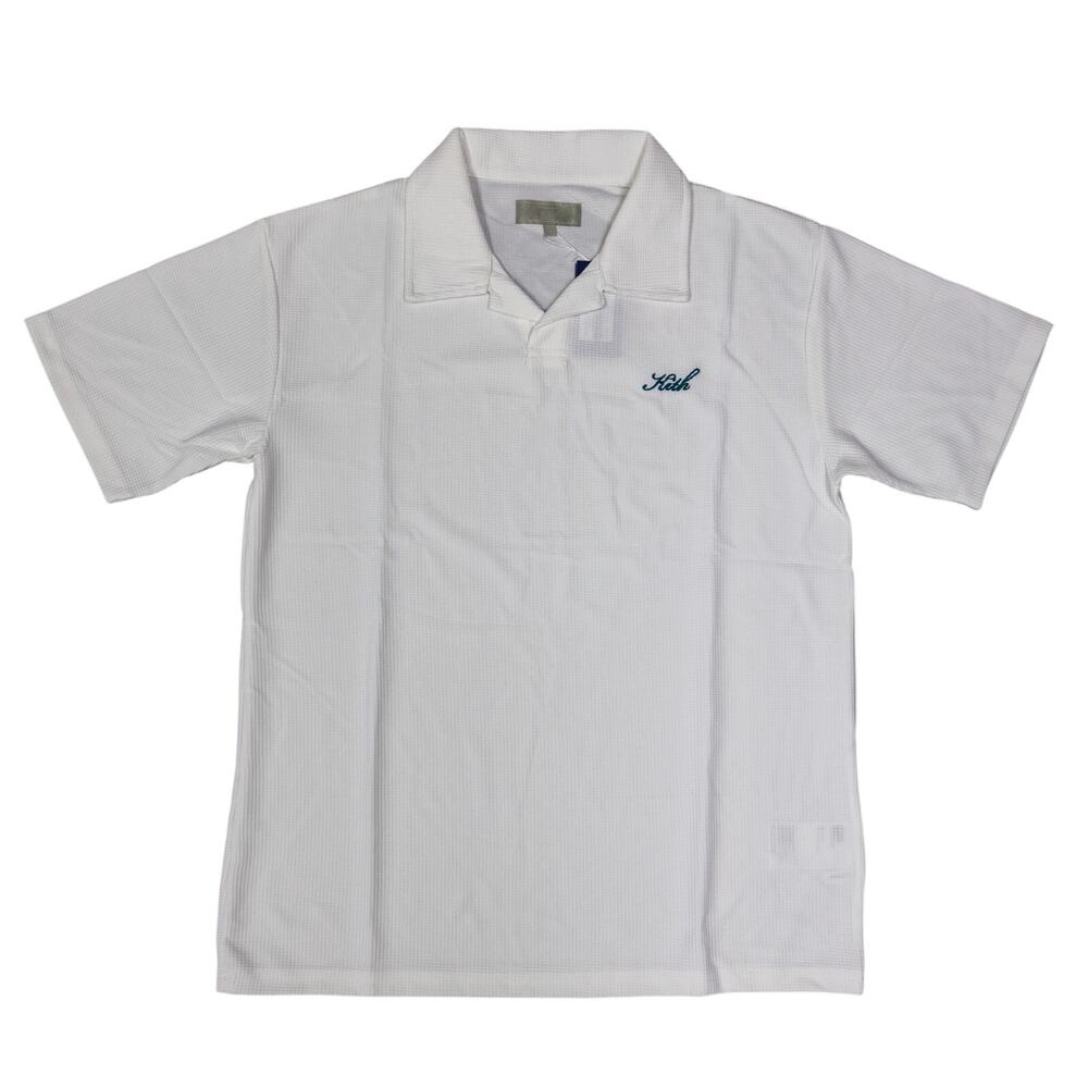 Kith Micro Waffle Drew Polo 'White' Size L
